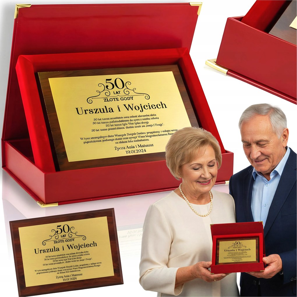 Ajándék Házassági Évforduló 50 40 30 20 Jubileum Oklevél Nyomtatás Elegáns Tok