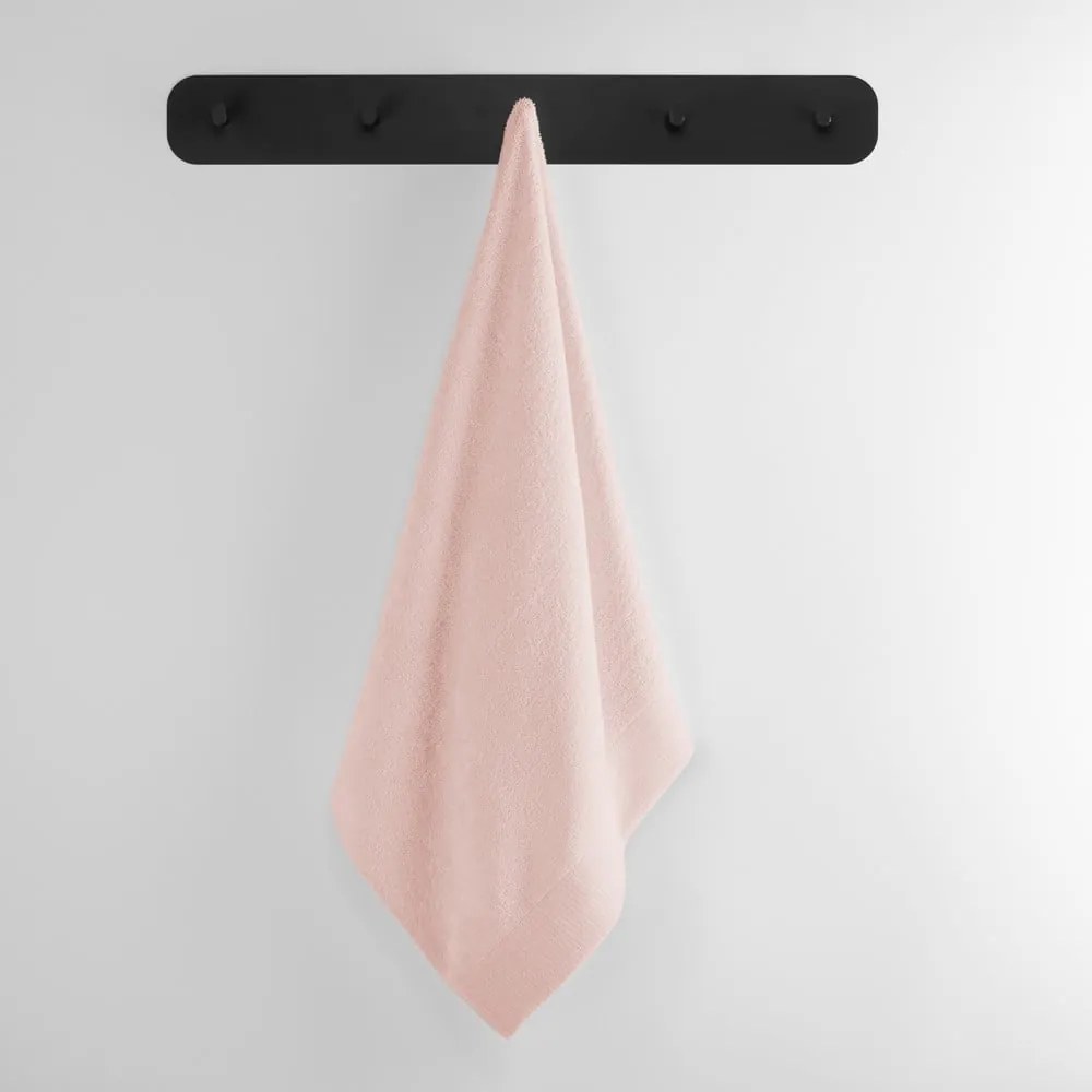 Világos rózsaszín frottír pamut fürdőlepedő 70x140 cm Amari – Restilo