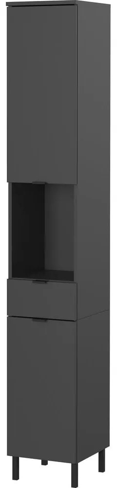 Antracitszürke magas-keskeny fürdőszoba szekrény 30x190 cm Arcena – Germania