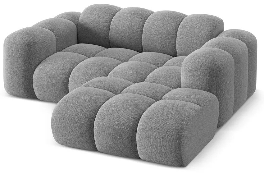 Világosszürke zsenília sarokkanapé (jobb oldali-heverő résszel) Treno – Cosmopolitan Design