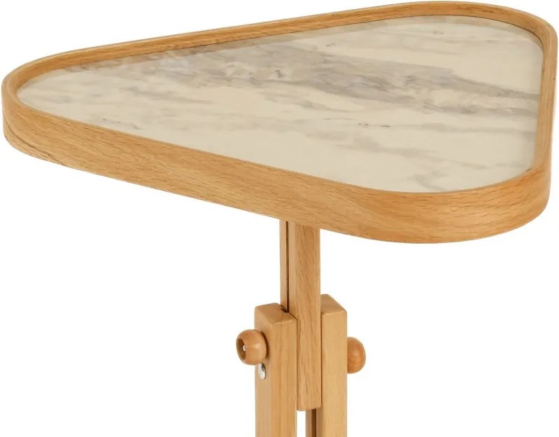 Opus Ucgen 46 - Oak, White Marble