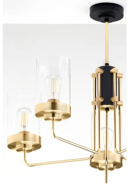 Jupiter 2088 - Rúdos csillár RAMIREZ 5xE27/15W/230V arany/fekete