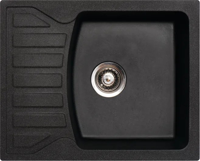 Quadro M Metalac 144118 Gránit Mosogatótálca - Extra mély, Csepegtetőtálcás, Szemcsés Fekete