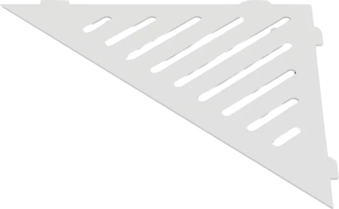 Sarok Fürdőszobapolc, Háromszög Alakú, Matt Fehér Rozsdamentes Acélból, Fugába Szerelhető