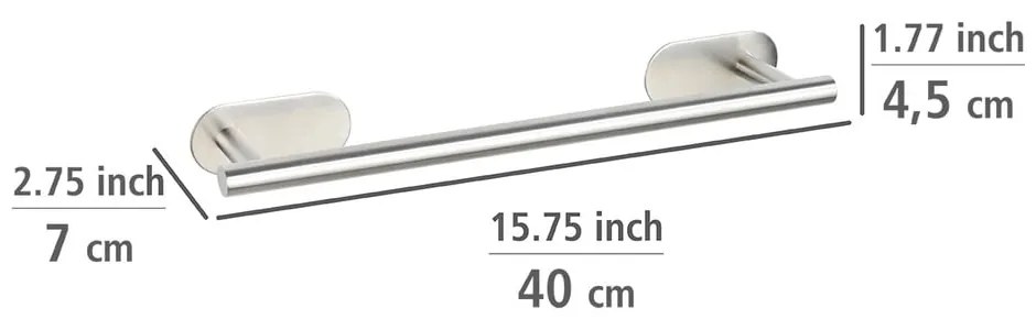 Wenko Orea Turbo-Loc® matt rozsdamentes acél törölközőtartó - Wenko