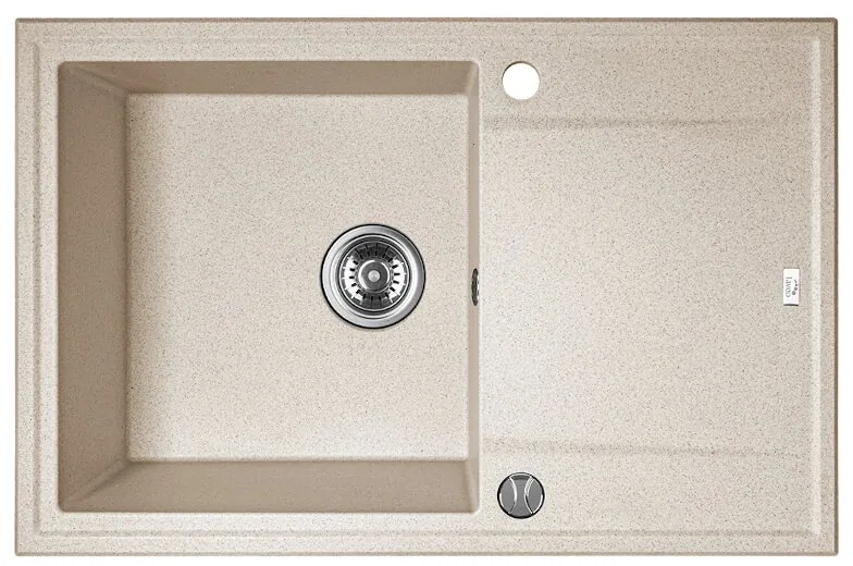 LAVEO Megalo, konyhai mosogató 790x490x230 mm + mosogató csaptelep BKZ468K, bézs, SBEA411T