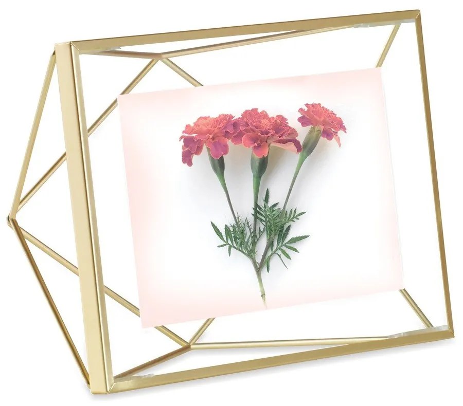 Aranyszínű fém álló-fali képkeret 15x20 cm Prisma – Umbra