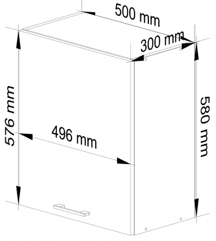 Konyhaszekrény OLIVIA W50 H580 - fehér/beton.