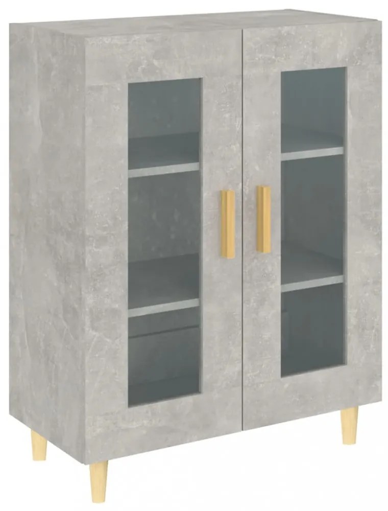 betonszürke szerelt fa tálalószekrény 69,5 x 34 x 90 cm