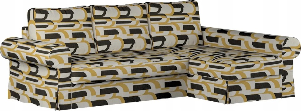 Backabro kinyitható kanapé huzat Ikea napozóággyal, narancssárga