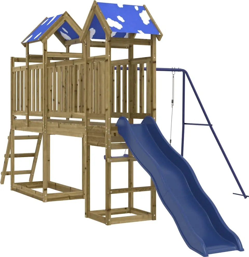 vidaXL impregnált fenyőfa kültéri játszószett