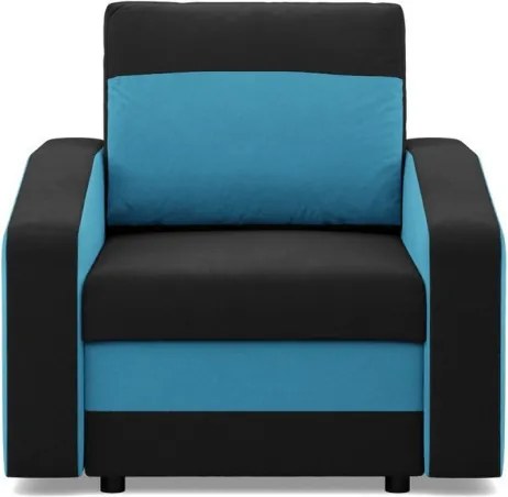 Hewlet fotel, szövet anyag, bonell töltet, fekete - kék