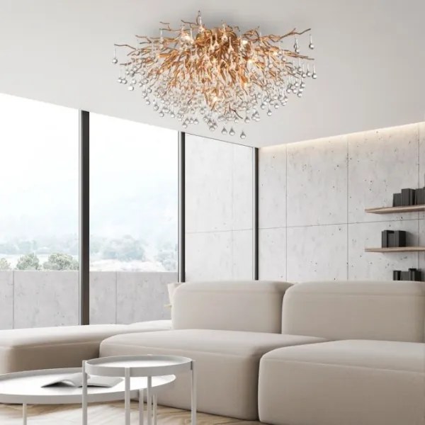 Paul Neuhaus 8092-11 - Felületre szerelhető csillár ICICLE 14xG9/40W/230V átm. 100 cm réz