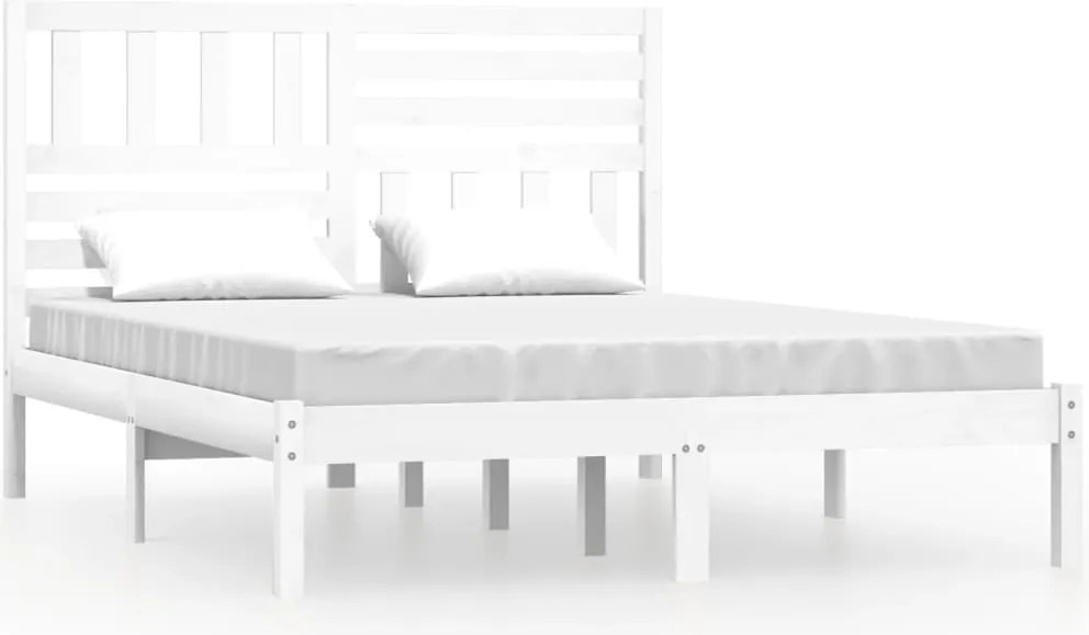 vidaXL fehér tömör fenyőfa ágykeret 160 x 200 cm