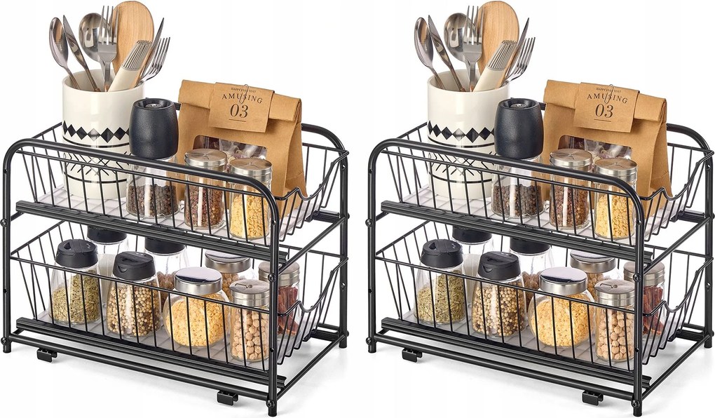 Konyhai Polc 2 fiókkal 2 db-os fűszertartó szett