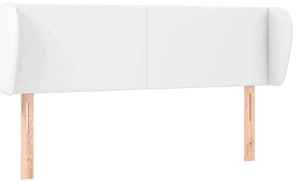 fehér műbőr szárnyas fejtámla 147x23x78/88 cm
