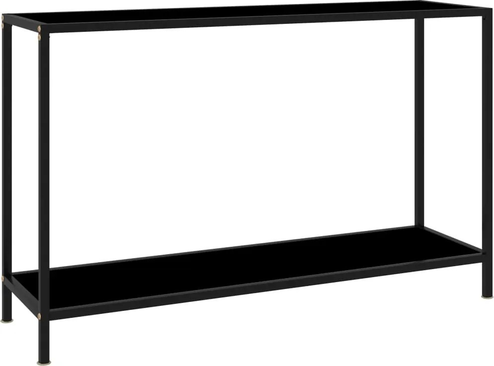 vidaXL fekete edzett üveg tálalóasztal 120 x 35 x 75 cm