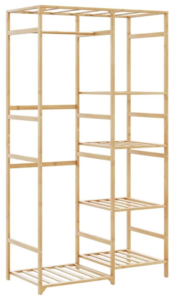 bambusz ruhaállvány polcokkal 100x50x184,5 cm