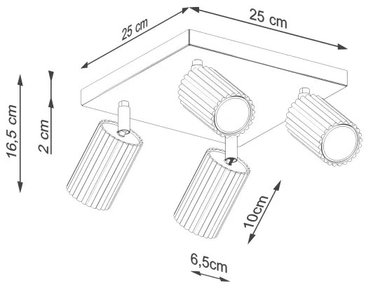 Sollux SL.1621 - Spotlámpa KARBON 4xGU10/10W/230V zöld