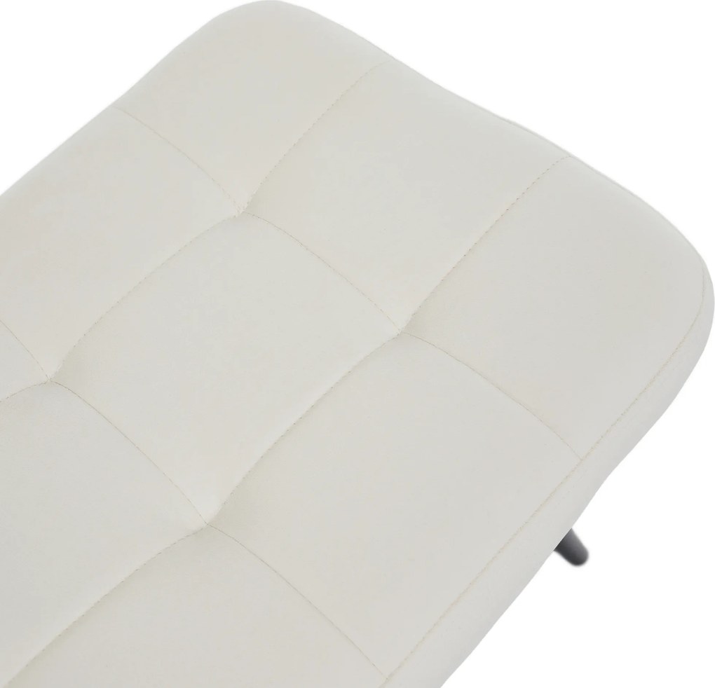 Fotel lábtartóval, fehér Velvet szövet/fekete, HABEN