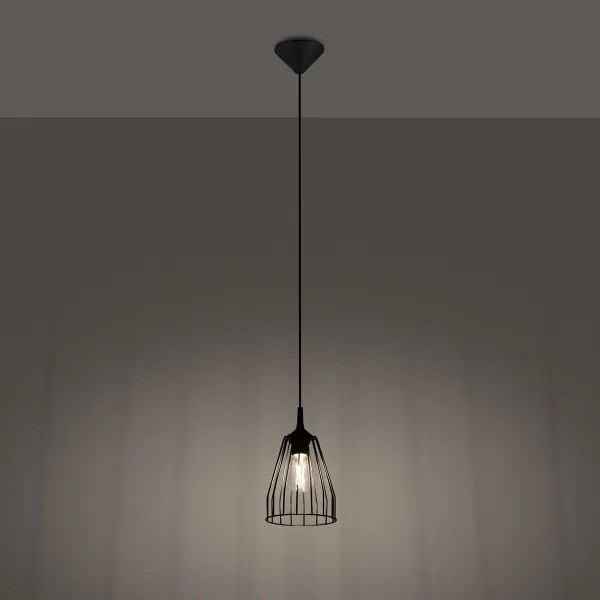 Sollux SL.1205 - Csillár zsinóron LEYO 1xE27/15W/230V fekete