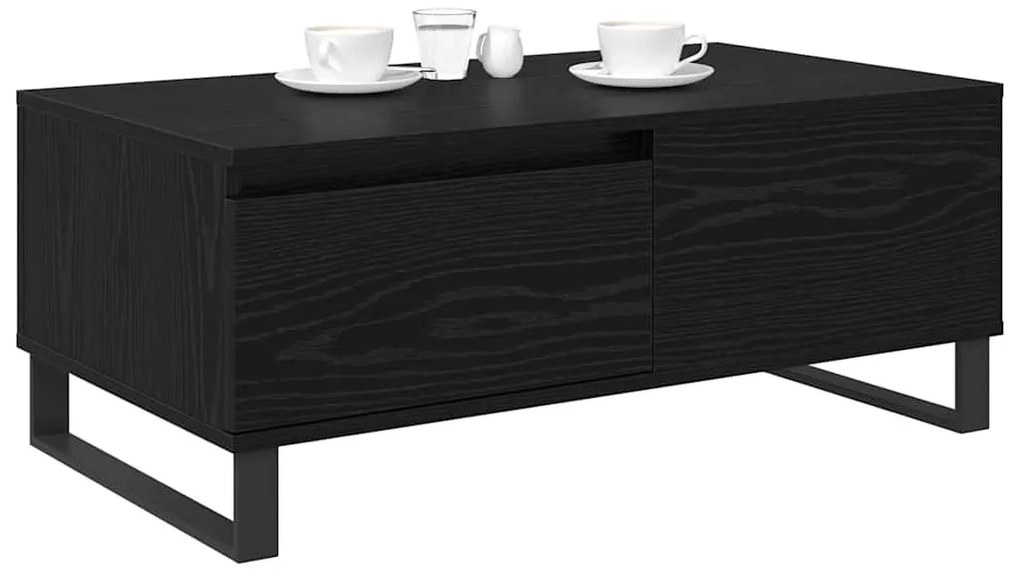 Dohányzóasztal fiókkal Musta tammi Faanyag