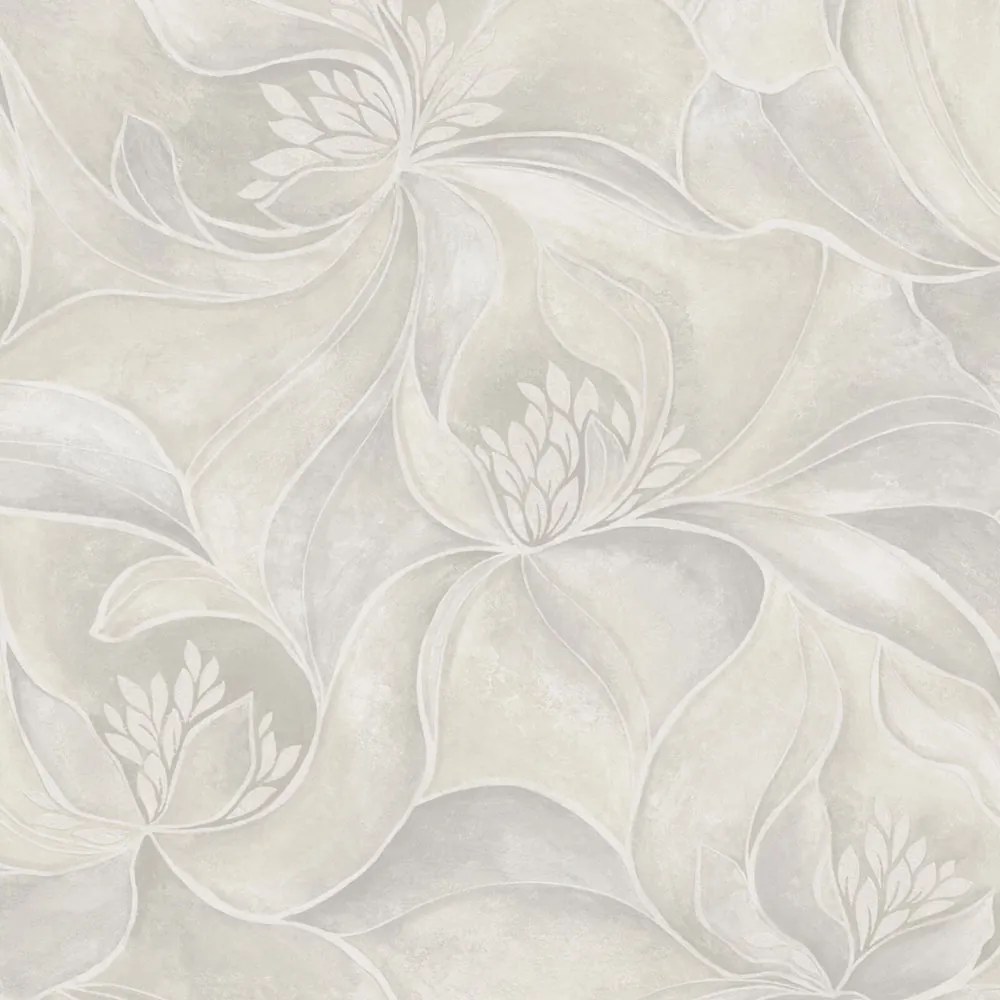 Zambaiti Parati Casa Chic Fiori ezüst-szürke virágos texturált vlies tapéta – Z20128