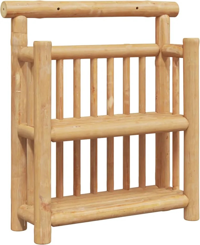 vidaXL Falpolc polcokkal tárolóval Természetes 40 x 13 x 44 cm bambusz