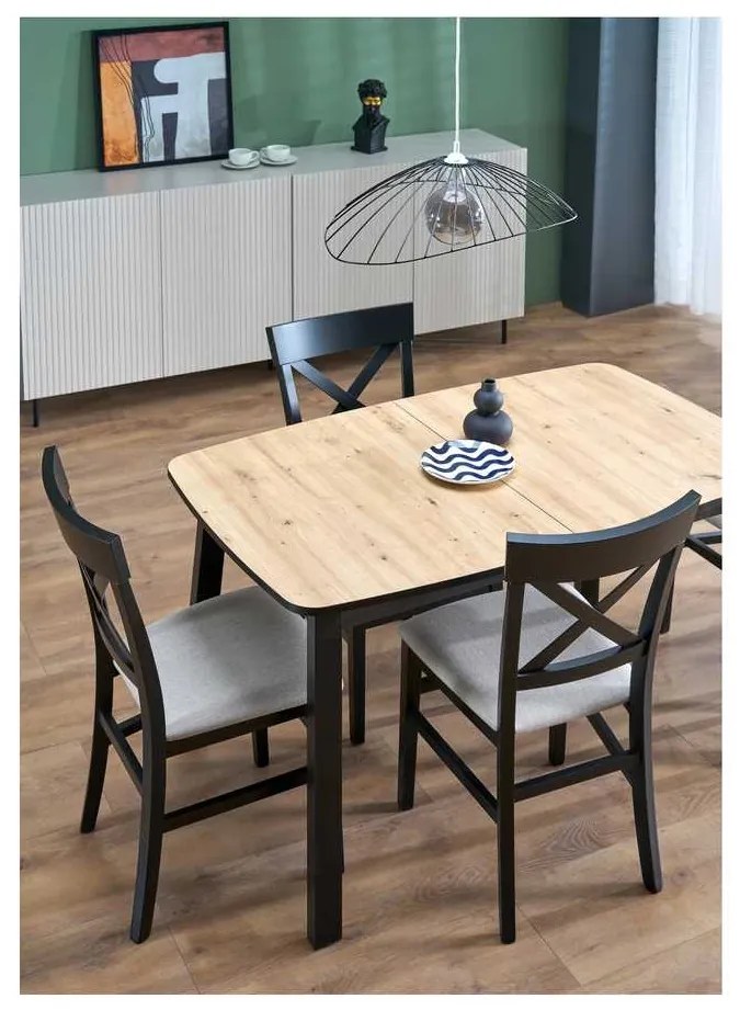 Hank étkezőasztal, artisan tölgy / fekete