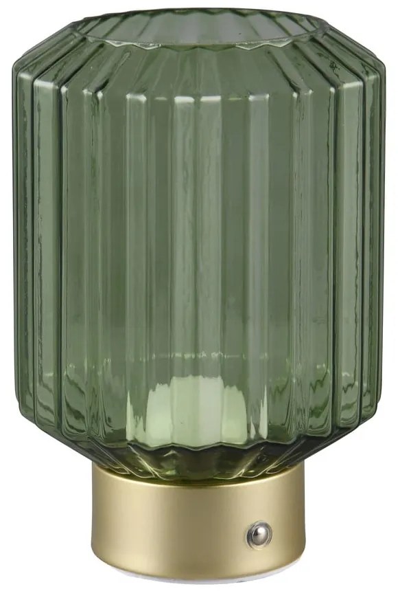 Zöld-aranyszínű LED dimmelhető asztali lámpa üveg búrával (magasság 19,5 cm) Lord – Reality