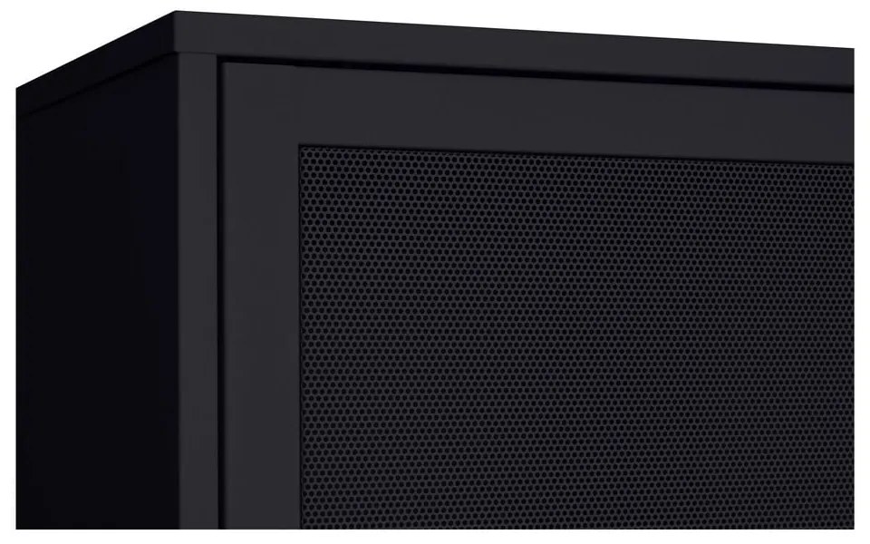 Fekete fém szekrény tolóajtóval 90x180x40 cm Veep – Unique Furniture