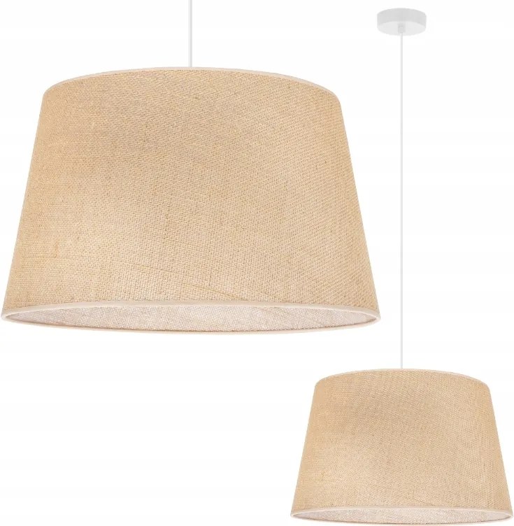 Mennyezeti Függőlámpa Csillár Bézs Boho Nagy Lámpabúra Juta Kúp E27