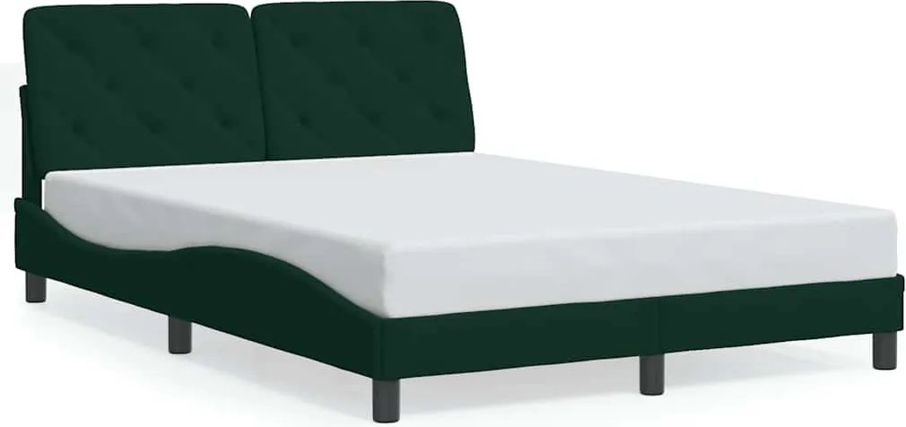 vidaXL sötétzöld bársony ágykeret matrac nélkül 120 x 200 cm