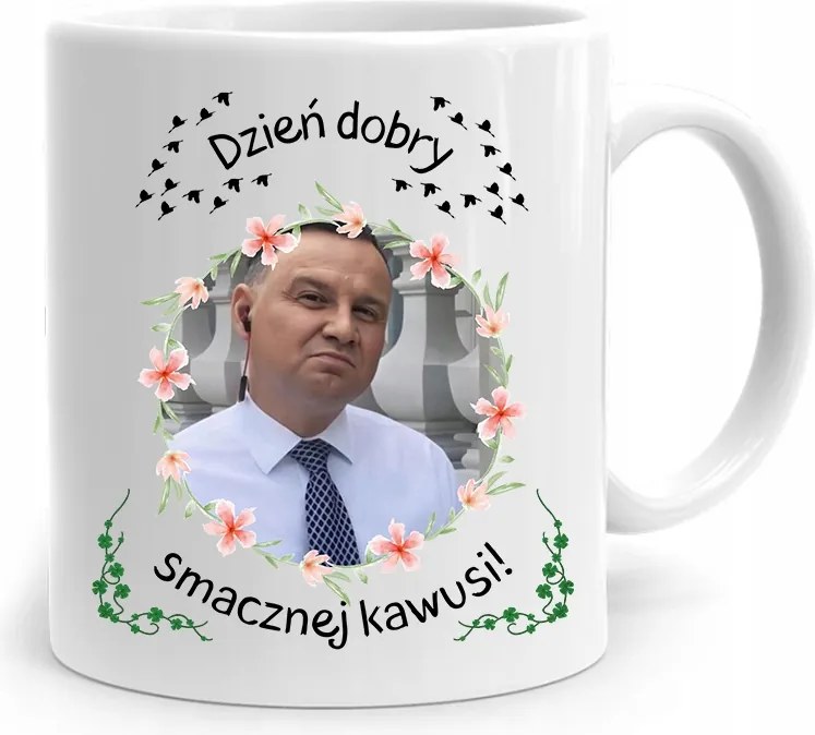 Andrzej Duda Elnök Bögre Ízletes Kávé Nyomtatott Mintával
