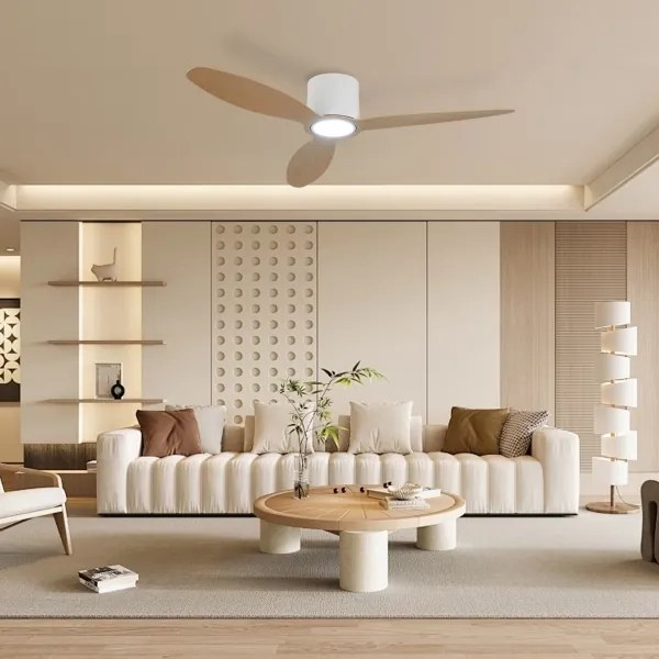 ZEVENTI - LED mennyezeti ventilátor VENTORA LED/24W/230V Wi-Fi Tuya fehér/tölgy + távirányító