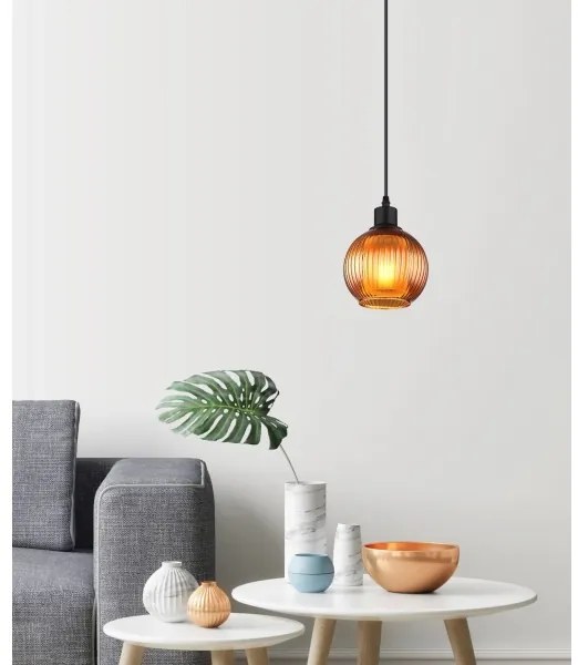 Globo 15638B - Csillár zsinóron ZUMBA 1xE27/25W/230V átm. 15 cm réz