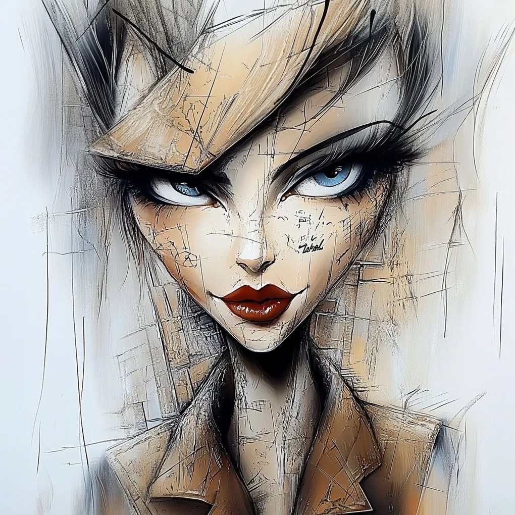 Canvas Vászonkép Portré Nő Művészeti Vázlat Modern 40x40