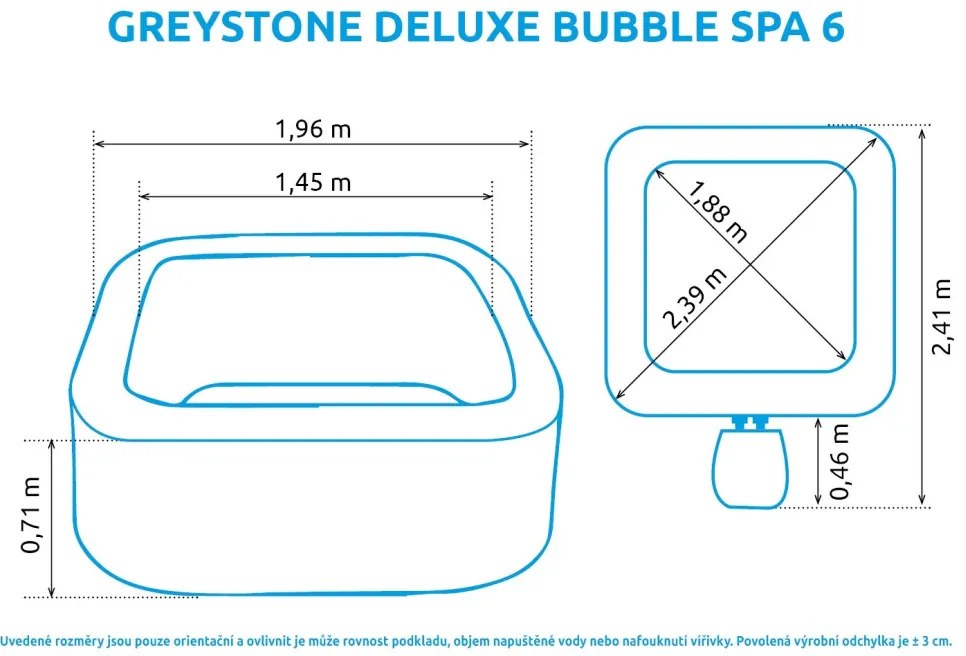 Felfújható pezsgőfürdő Marimex Greystone Deluxe Bubble Spa 6 NP