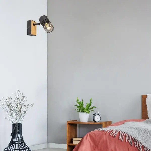 Rabalux 71151 - Fali spotlámpa METTA 1xE14/40W/230V tölgy