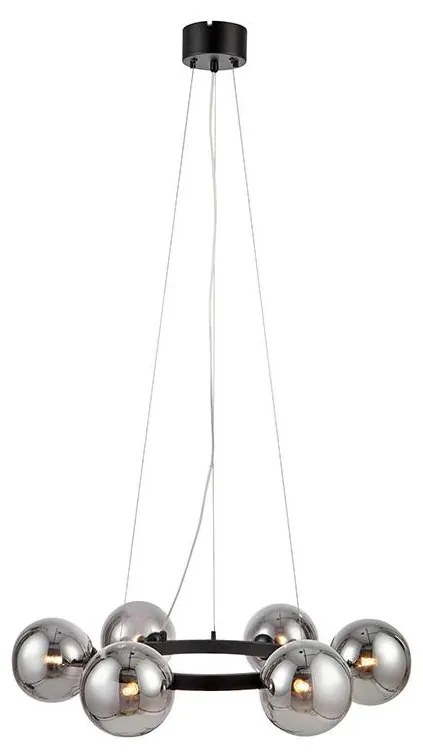 Markslöjd 108051 - Csillár zsinóron CIRCLE 6xG9/20W/230V fekete