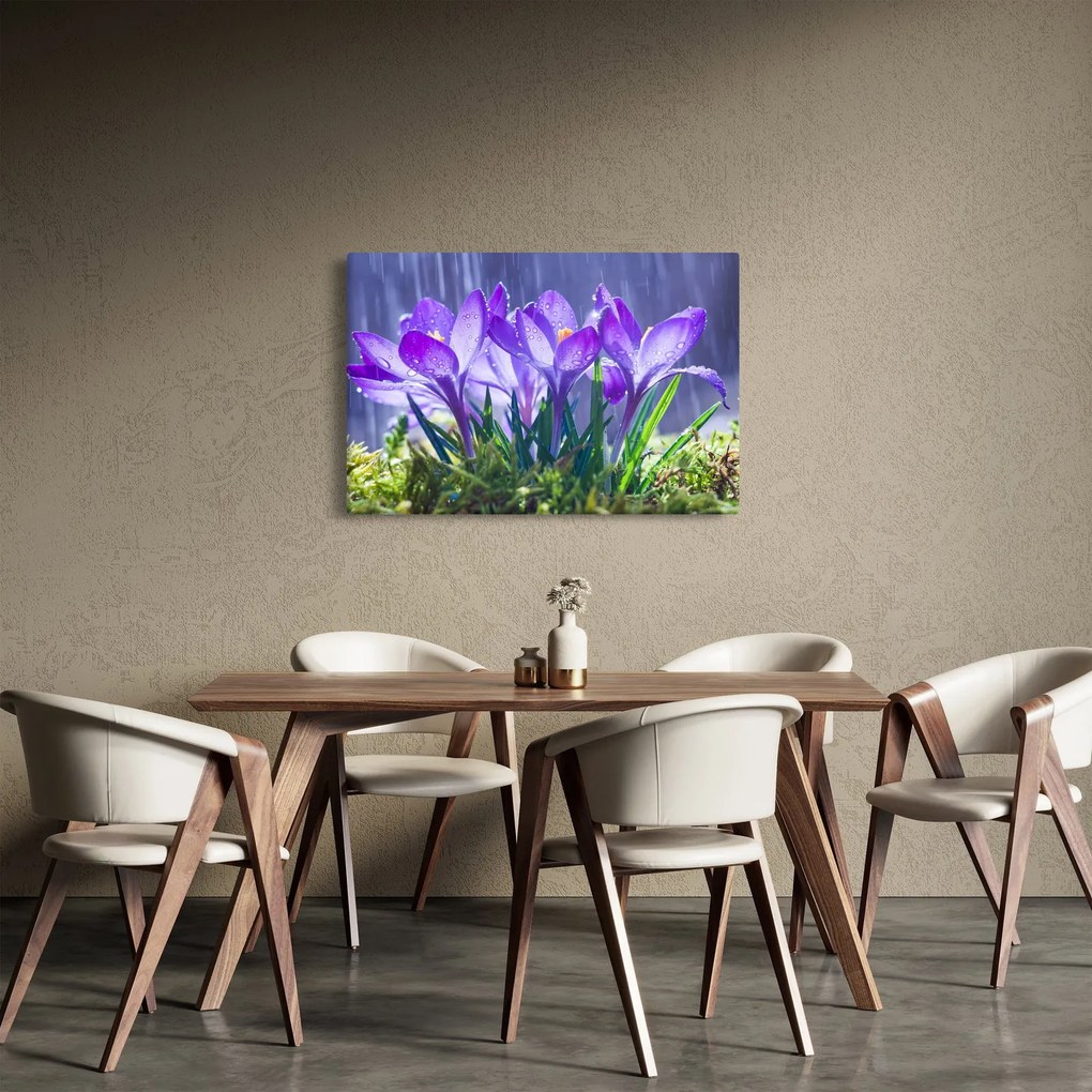 Virágok az esőben képe (90x60 cm)