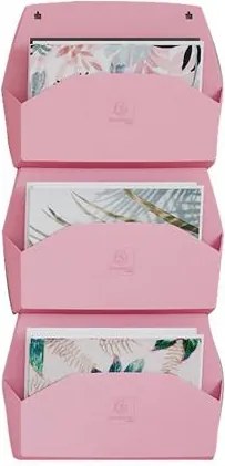 Fali rendszerező, 1 rekeszes, fekvő, 38,2x28,9x7,2 cm, EXACOMPTA Autentik, rózsaszín (EX61171D)