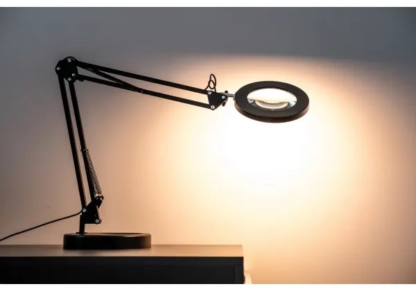 Brilagi - LED Dimmelhető asztali lámpa nagyítóval LED/12W/5V 3000/4200/6000K fekete
