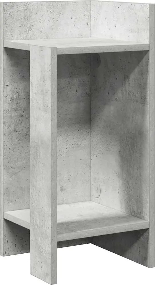 vidaXL betonszürke kisasztal polccal 25,5 x 27 x 60 cm