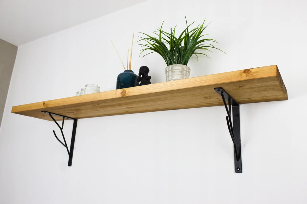 Loft falra akasztható polc Rusztikus fa vastag szoba 120cm