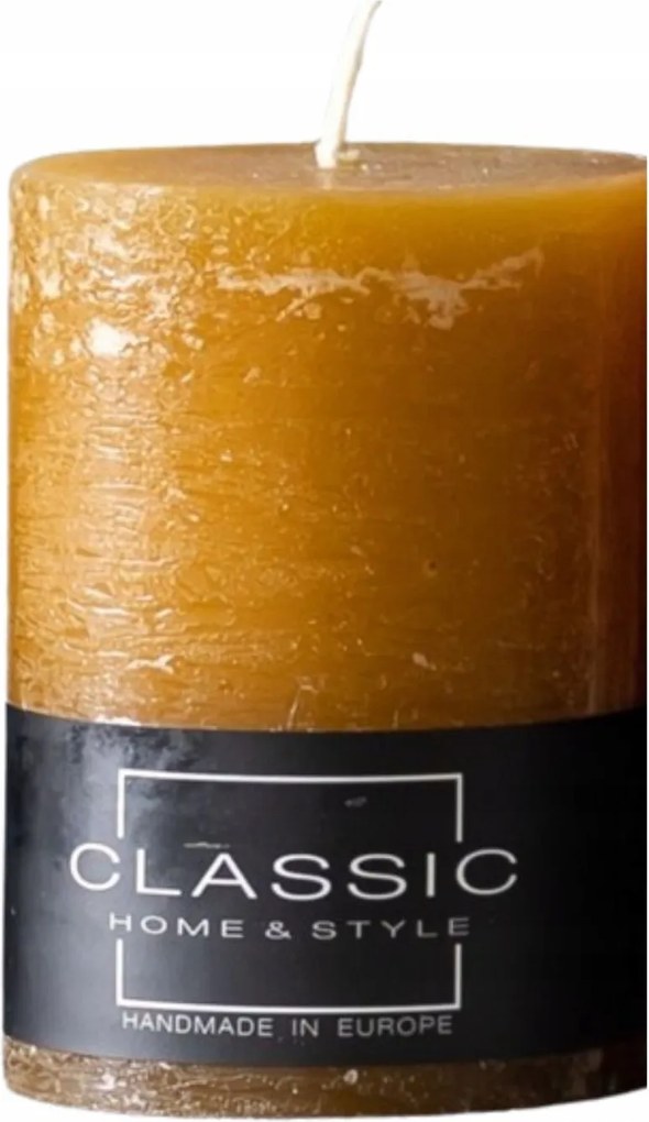 Elegáns dekoratív gyertya Rustic oszlop 7x12 cm réz