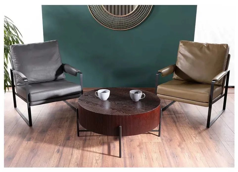 Crotone dohányzóasztal, dió / fekete