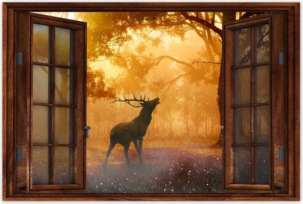 Poszterek 60x40 Szarvas az erdőben