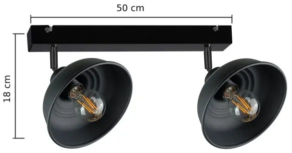 Spotlámpa FAUN 2xE27/60W/230V fekete