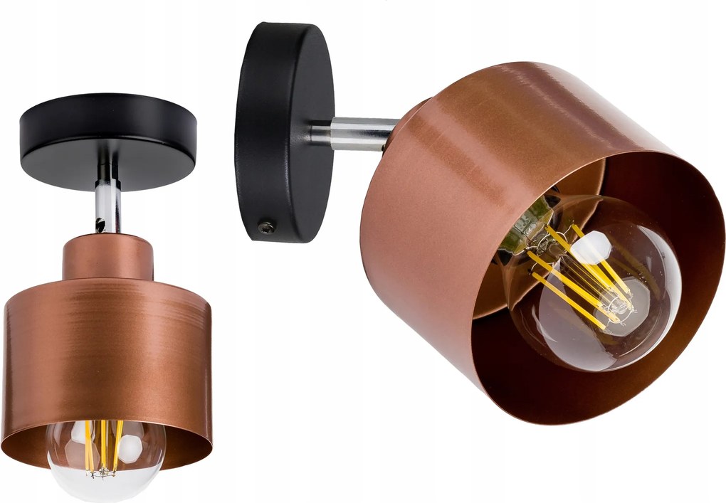 fali lámpa állítható loft fém réz